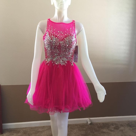 Party Dress in Fuchsia and Pink - Picture 2 of 4
